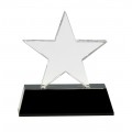 6 3/4 inch Clear Crystal Star on Black Pedestal Base